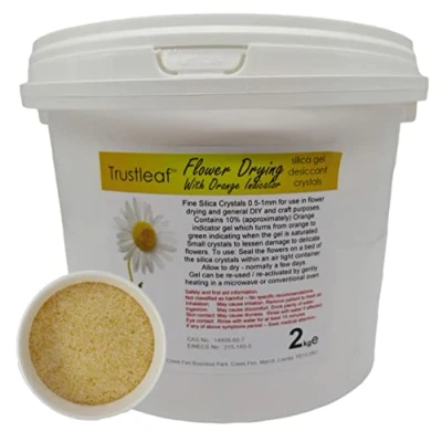 Imagen de Trustleaf Granos de gel sílice para secado flores 2 kg con indicador naranja 0,5 a 1 mm (2 bañera, f Oi)