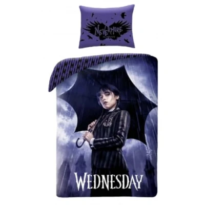 Imagen de Halantex Wednesday bajo la lluvia funda nórdica de 140 x 200 cm con almohada 70 90 100% algodón multicolor