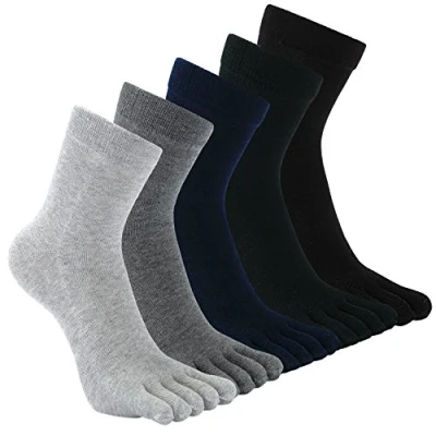 Imagen de PUTUO Calcetines Dedos Hombres de Deportes Algodón, Cinco del dedo pie, 39 44, 5 pares