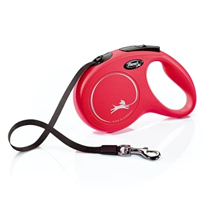 Imagen de flexi CL2MT5.250.R Cinta Adhesiva retráctil (tamaño Mediano), Color Rojo Correa clásica para Perro pies, Rosa, Plástico de Nailon, Rosso, Medium, 16 ft