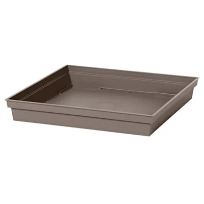 Imagen de Eda Plastiques Platillo cuadrado Toscane para maceta 13644 BL SX6, 26,7 x 3,8 cm