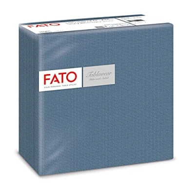 Imagen de Fato Servilletas de Papel Secas, Airlaid, Efecto Textil, Paquete 50 Servilletas, Formato 40x40 dobladas en 4, Decoración Azul Ultramar