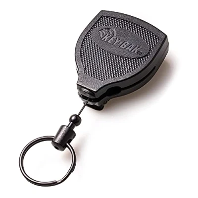 Imagen de KEY BAK SUPER48 PLUS HD 0S48 8474 Llavero retráctil ambidiestro de 8 onzas con cordón 48 pulgadas y clip cinturón acero, color negro
