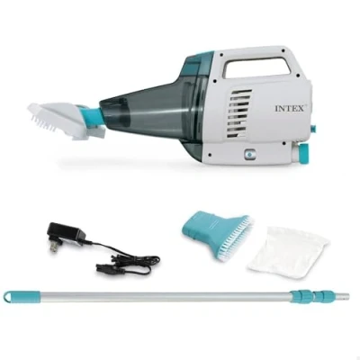 Imagen de Intex 55253 Aspiradora Manual Recargable, para Piscina, Limpiafondos Batería Recargable con hasta 100 Minutos de Autonomía, Largo 280 cm, Aspirador Piscina