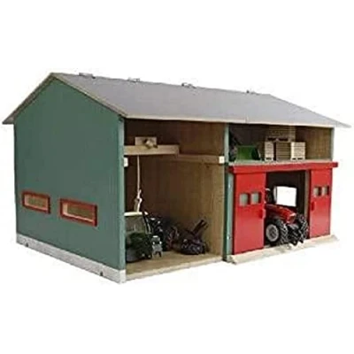 Imagen de Kids Globe 610816 Workshop with Storage Space (1:32 Scale, Hinged Roof, Movable Gates, Dimensions 41 x 54 32 cm, Without Toy Figures and Accessories)