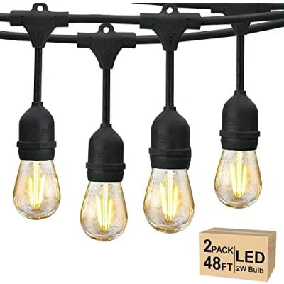Imagen de Svater Guirnalda Luminosas 2x15M Impermeable Cadena de Luz S14 Bombillas con 30 Globe LED Luces Exterior para Jardín Patio Fiesta