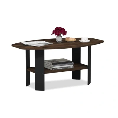 Imagen de Furinno Simple Design Mesas de café, Madera compuesta, Columbia Nogal/Negro, 54.61 x 41.28 cm