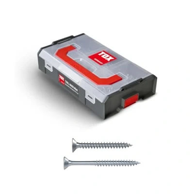Imagen de TOX L BOXX Mini tornillos para madera aglomerada 4 mm surtido TX, ajustables individualmente, apilables y enclavables, incluidos con accionamiento 500 uds, 094903207