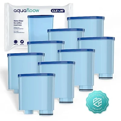 Imagen de Aquafloow 8x filtro de agua CLEANI para cafeteras Saeco y Philips Compatible con AquaClean CA6903/10 CA6903/22 CA6903 cal, cartucho