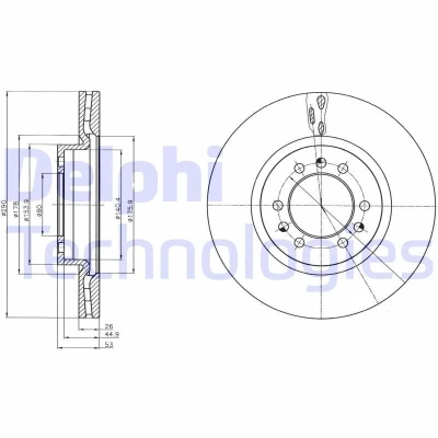 Imagen de DELPHI BG4339 Disco de freno 290 26 5 ventilado aceitado sin procesar cojinete rueda, anillo sensor ABS IVECO: DAILY 3, 3 Kasten/Kombi