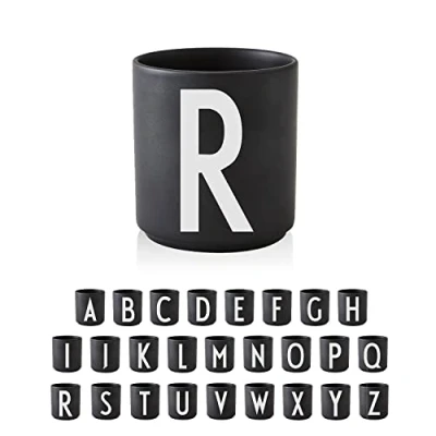 Imagen de Design Letters Tazas de Cafe (A Z) Ideal Regalos Originales para Mujer &amp; Hombre Regalar Desayuno Porcelana Taza Te con Inicial 250 Ml