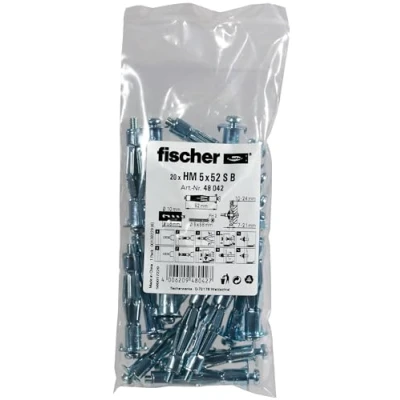 Imagen de fischer 48042 Bolsa de Tacos HM, Accionamiento Ph2, 5 x 52, Set 20 Piezas