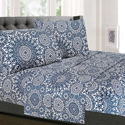 Imagen de Sweet Home Collection Juego de Cama Lujo con sábana encimera, Bajera, 2 Fundas Almohada, Microfibra, Oasis, tamaño matrimonial