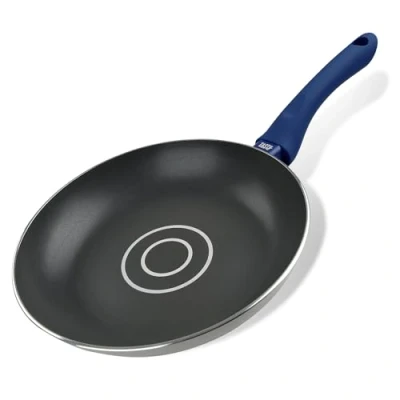 Imagen de Tasty Sartén con Dosificador de Aceite, Cocina Antiadherente, Apta para Inducción, Gas, Vitrocerámica y horno, Aluminio Prensado, Mango Suave, 24 x 4,5 cm, Color Azul Gris, 1 ud.