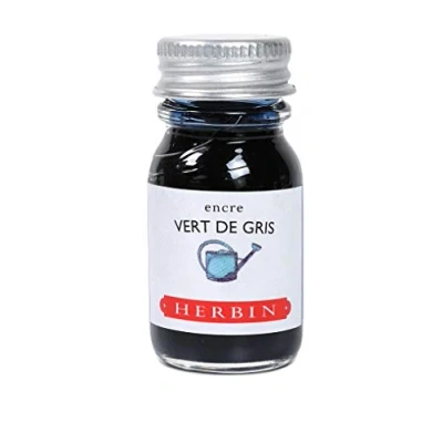 Imagen de Herbin 11507T Botella de tinta 10 ml para plumas estilográficas y bolígrafos (producto sin embalaje, objetivo cero residuos), color gris verdoso