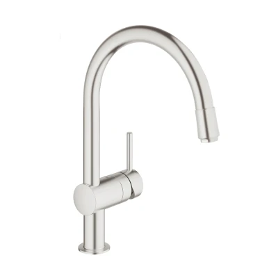Imagen de GROHE Minta QuickFix, Grifo de cocina (caño alto en C, menor consumo agua, sistema instalación rápida), gris mate, 32918DC0