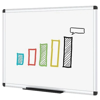 Imagen de VIZ PRO Pizarra blanca no magnética con marco de aluminio, 1200 x 900mm