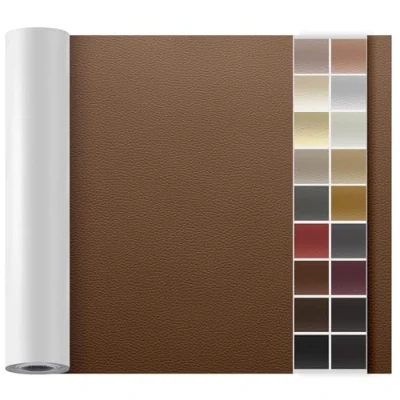 Imagen de Kit de Reparación Cuero para Muebles, Parche Autoadhesivo 90x200 cm, Adhesivo Tapizar Asientos Automóviles, Sofás, Sofás Sillas Marrón caramelo