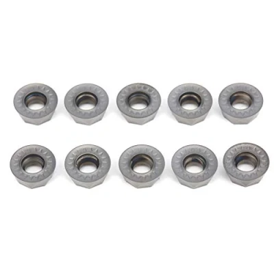 Imagen de 10 Uds insertos de carburo redondos RPMT1204M0E JS LF6018 cortador para torno carpintería herramienta torneado madera