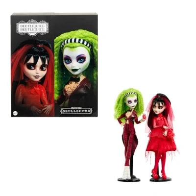 Imagen de Monster High Skullector Bitelchús Pack de 2 muñecos y Lydia Deetz con accesorios embalaje para exhibir, HYV96
