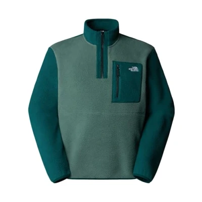 Imagen de The North Face Yumiori ¼ ZIP Forro polar, Hombre, Talla: Large, Duck green/deep nori/black