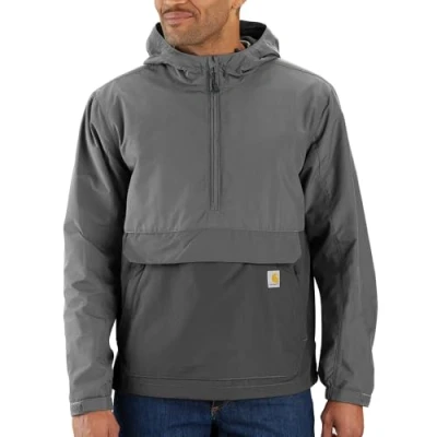 Imagen de Carhartt Anorak Rain Defender de ajuste holgado ligero y plegable para hombre, Acero/grava, Large