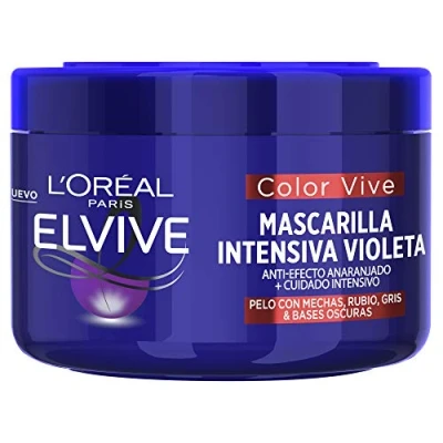 Imagen de L&#039;Oreal Paris Elvive Color Vive Mascarilla Intensiva Violeta Matizadora, Para Pelo con Bases Oscuras, Mechas o Decolorado, 250 ml