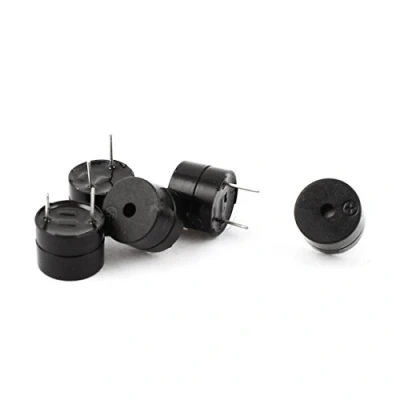 Imagen de sourcing map 5 Pcs 2 Terminal InPolvorial Piezo Electrónico Alarma Zumbador Negro