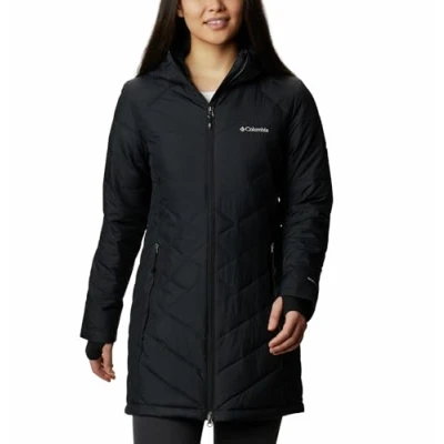Imagen de Columbia Heavenly Long Hooded Jacket, Chaqueta Acolchada Con Capucha para Mujer, Black, Talla XS