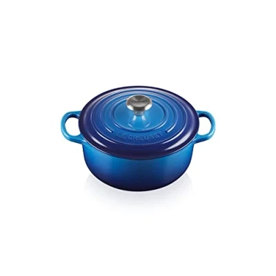 Imagen de Le Creuset Cocotte redonda de hierro fundido, 22 cm, 3, 3 L, Todas Las Fuentes Calor incluso inducción, Azure, 21177222202430