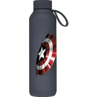 Imagen de Quokka Botella Termo Acero Inoxidable Solid con Colgador Slate 630 ML Captain America