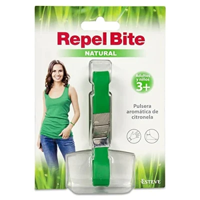 Imagen de REPEL BITE NATURAL ADULTO Pulsera citronela. AntImosquitos. Ajustablepara muñeca y tobillo. Resistente al agua. Duración 3 semanas.