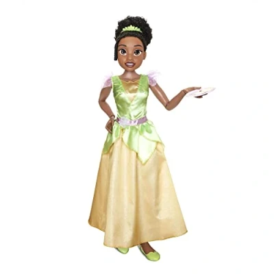 Imagen de Princesas Disney Mi Amiga Tiana de 80 cm con hasta 11 Puntos Articulación la Muñeca Viste su Clásico Vestido Película Juguete para Niña 3 Años +