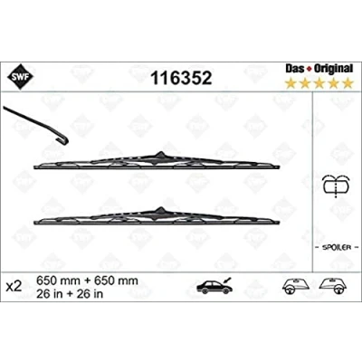 Imagen de Limpiaparabrisas Swf Original Spoiler 116352 delante Estándar con boquilla incorporada de lavado PEUGEOT: 807, CITROËN: C8, FIAT: Ulysse II
