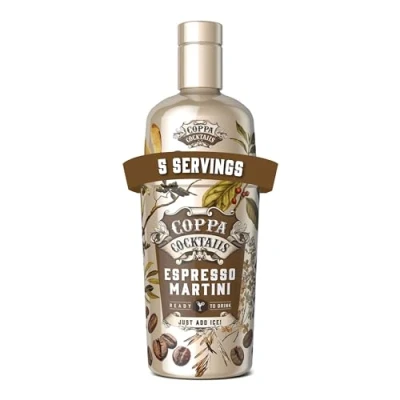 Imagen de COPPA COCKTAILS Espresso Martini con Espuma 700 ml, Cóctel Clase, Vodka, Café Preparado en Frío y Licor de Café, Sabor a Dulce Amargo, Color Marrón Oscuro Turbio, 14.9% Vol. Alcohol