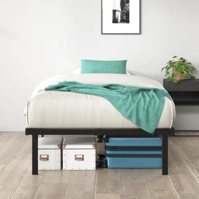 Imagen de Zinus Caleb Cama 90x190 cm Altura 36 con Almacenamiento Debajo de la Marco Plataforma Metal Plegable Negro