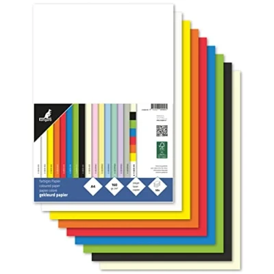 Imagen de kangaro Papel de tono, mezcla colores, DIN A4 160 g/m², FSC 50 paquetes carta DIY K 0039 415, 29,7 x 21 1