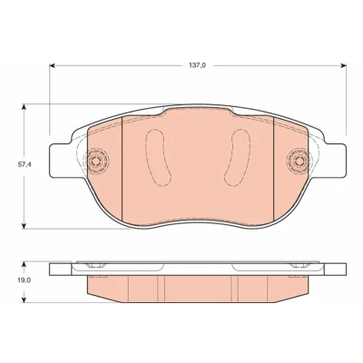 Imagen de TRW GDB1669 Juego de pastillas freno no preparado para indicador desgaste con tornillos pinza accesorios PEUGEOT: Partner II Tepee