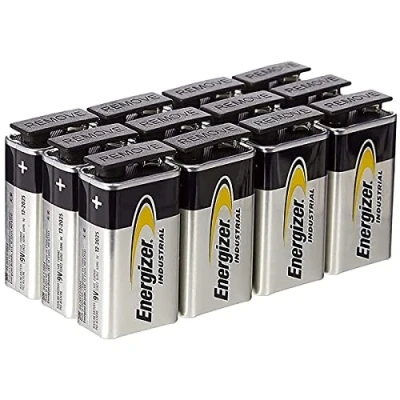 Imagen de Energizer Max industrial, Pack de 12 pila 9V, alcalinas básicas larga duración para uso cotidiano e sin sulfataciones y con 10 años vida útil