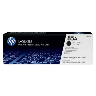 Imagen de Tóner HP 85A LaserJet, Combo 2 pack, CE285AD, Negro
