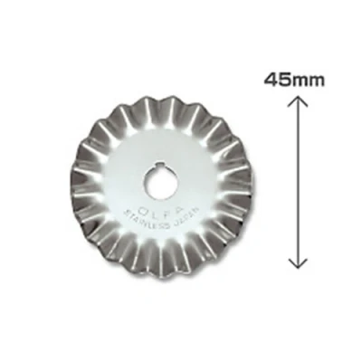 Imagen de Olfa 9456US Hoja Rotativa Dentada, Plateado, Cuchillas dentadas de 45 mm 1xPIB45