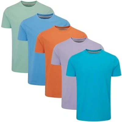 Imagen de Charles Wilson Paquete 5 Camisetas Cuello Redondo Lisas (M, Summer Essentials Type 54)