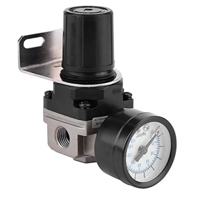 Imagen de Haofy Regulador de Presion Aire Neumático, Neumatico Válvula Control Compresor Presión Ajustable Conexión G1 / 4