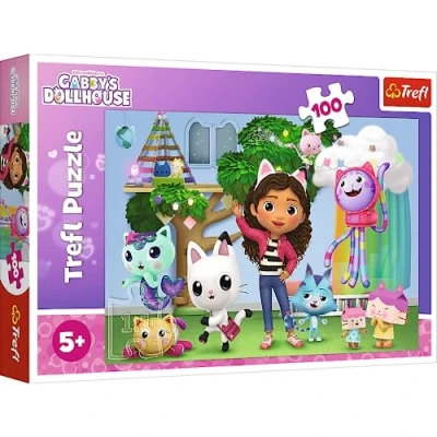 Imagen de Trefl Gabby&#039;s Dollhouse, la Casa del Gato de Gabi Puzzle 100 Piezas Puzzles Colores con Personajes Cuentos Hadas, Entretenimiento Creativo, Diversión para Niños a Partir 5 Años