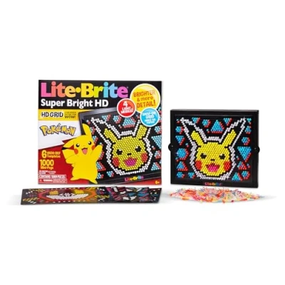 Imagen de Lite Brite HD superbrillante, edición Pokémon Creativa Pantalla Retro con luz, Juego Infantil instructivo, fomenta la Creatividad, Regalo para niños y niñas de a Partir 6 años. Basic Fun