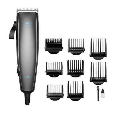 Imagen de Cecotec Cortapelos Bamba PrecisionCare Power Blade Titanium, Cuchillas de Acero Inoxidable Con Recubrimiento Titanio, Palanca ajuste regulable, cable, Color Gris, 9 Peines