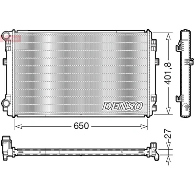 Imagen de DENSO DRM32048 Radiador, refrigeración del motor 650 420 27 VOLKSWAGEN: Golf 7, 7 Variant, Passat B8 SEAT: Leon III Hatchback