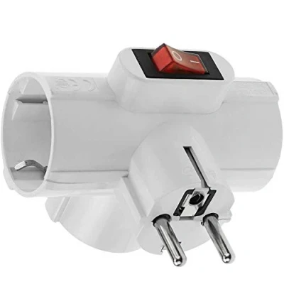 Imagen de ADAPTADOR RED TRIPLE SCHUKO 16A/250V CON INTERRUPTOR
