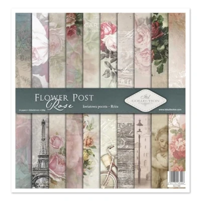 Imagen de ITD Collection Juego de Papel para álbumes Recortes, Flower Post Rose, 31 x 32 0,35