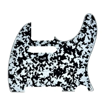 Imagen de Dopro 8 agujeros Tele Guitarras Golpeador Scratch Plate se adapta a USA/Mexican Fender Telecaster negro/blanco ágata